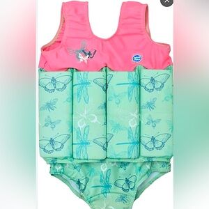 Splash Kids Swim One Piece Pink and Mint Butterfly Float Suit